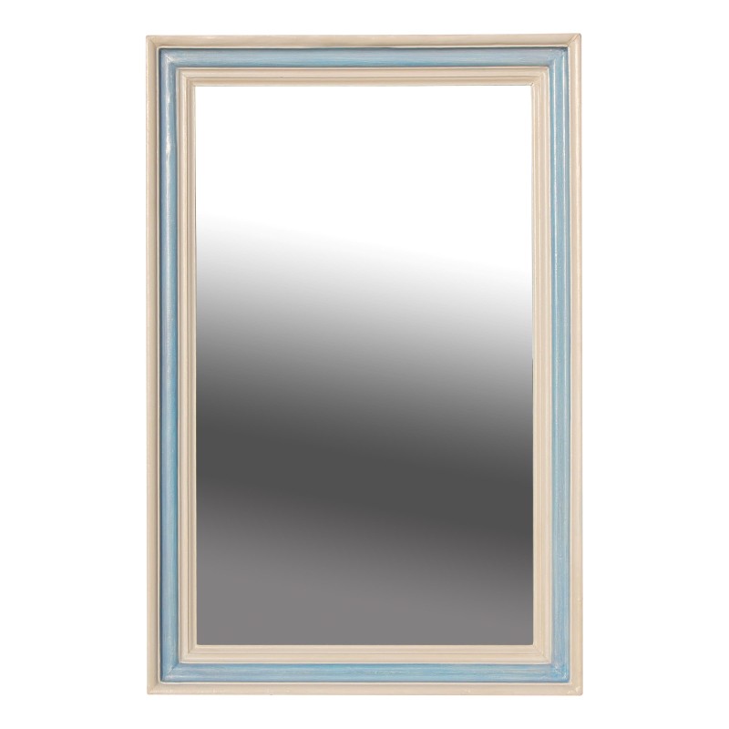 A wooden frame mirror with white and blue patina - Moinat - Mirrors A wooden frame mirror with white and blue patina - Moinat - Mirrors