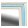 Un miroir cadre bois patine blanc et bleu - Moinat - Glaces, Miroirs