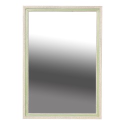 Un miroir cadre en bois patine blanc et vert