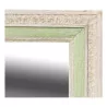 Un miroir cadre en bois patine blanc et vert - Moinat - Glaces, Miroirs