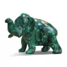 孔雀石手工雕刻的大象 - Moinat - 装饰配件