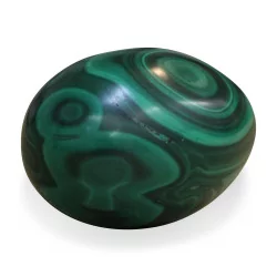 A polished Malachite stone egg