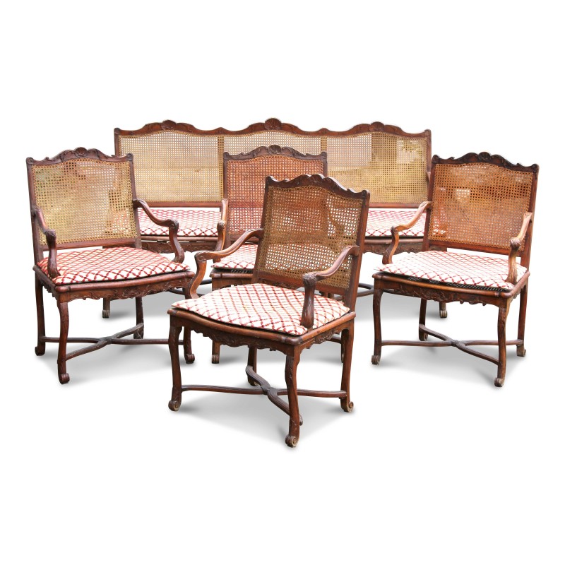 Un canapé et quatre fauteuils Régence - Moinat - Ensembles Un canapé et quatre fauteuils Régence - Moinat - Ensembles