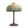 A Tiffany Poppy style lamp in glass and lead - Moinat - Table lamps