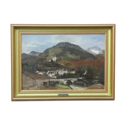 Ein Gemälde „Hameau du Châtelard“ von Alfred Chavannes