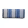 Un coussin rectangle recouvert de tissu bleu et blanc - Moinat - Coussins, Plaids