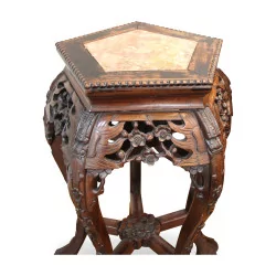 A large carved wooden Chinese stand