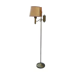 A \"Quinquet\" floor lamp with lampshade