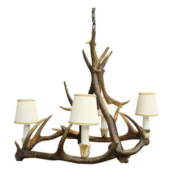 A deer antler chandelier