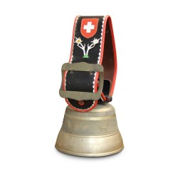 A bronze bell with a rimmed collar