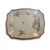 Un plat rectangle décor floral "Barbotine" - Moinat - Porcelaine