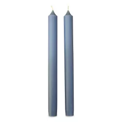 A pair of \"Parisian blue\" candles