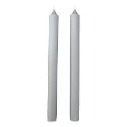 A pair of \"stone blue\" candles