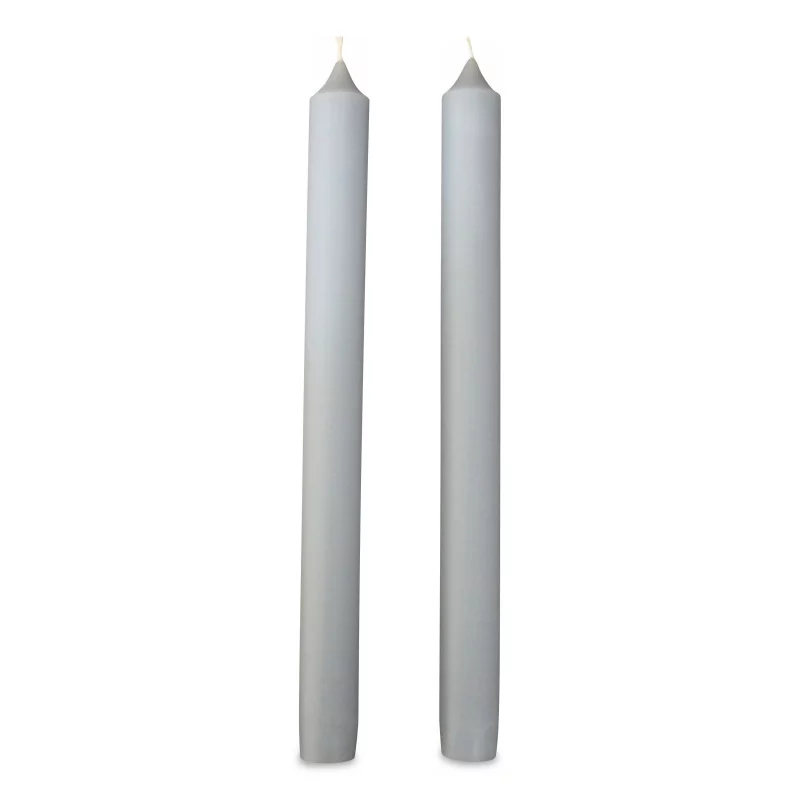 A pair of \"stone blue\" candles - Moinat - Decorating accessories