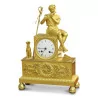 A clock \"The flute player and the dog with the ribbon\" - Moinat - Table clocks