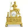A clock \"The flute player and the dog with the ribbon\" - Moinat - Table clocks