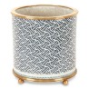 A blue porcelain planter with patterns - Moinat - Flowerpot holders, Interior planters
