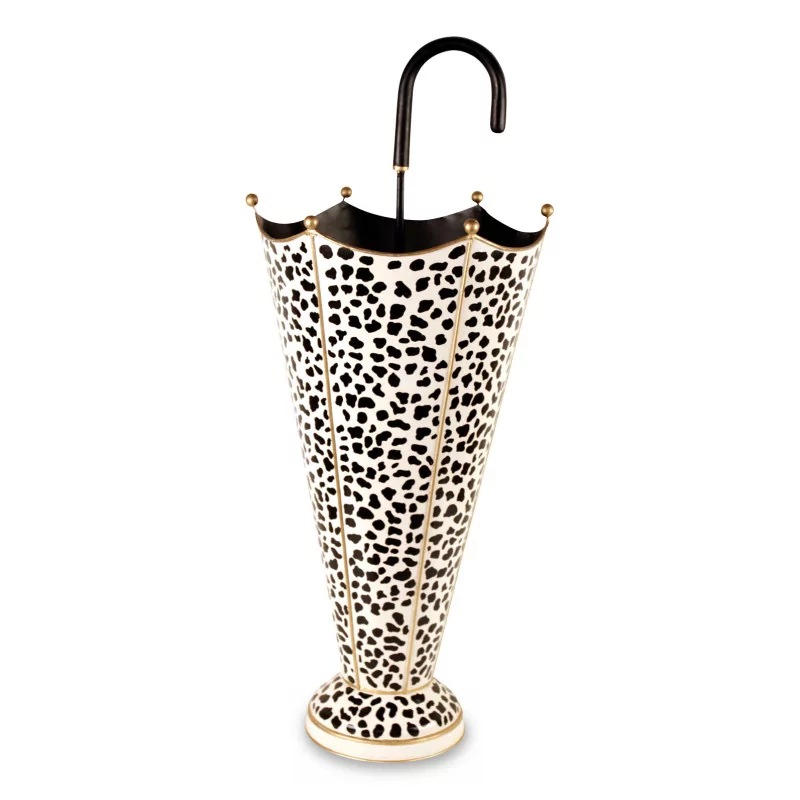 A cheetah-coloured sheet metal umbrella stand - Moinat - Clothes racks, Closets, Umbrellas stands