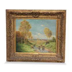 Un tableau "Le troupeau animé" de Paul Chaigneau