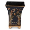 Une jardinière en métal noir et dorée avec décor floral - Moinat - Caches pot, Jardinières intérieures