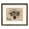 A painting \"Palm tree\" under glass with wooden frame - Moinat - Painting - Miscellaneous