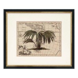a \"Plant\" painting under glass with a wooden frame