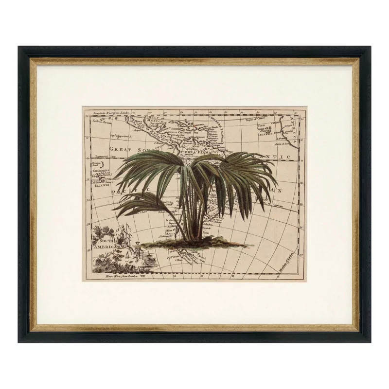 a \"Plant\" painting under glass with a wooden frame - Moinat - Painting - Miscellaneous