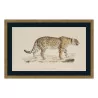 a painting \"Cheetah\" under glass with wooden frame - Moinat - Painting - Miscellaneous
