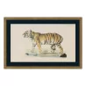 a \"Tiger\" painting under glass with a wooden frame - Moinat - Painting - Miscellaneous