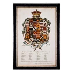 Ein „edmondson heraldisches“ Gemälde unter Glas