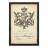 An \"English crest\" painting under glass with a wooden frame - Moinat - Painting - Miscellaneous