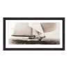 A \"Sailboat\" painting under glass with a wooden frame - Moinat - Painting - Miscellaneous