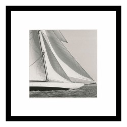 Ein \"Yacht\"-Gemälde unter Glas mit Holzrahmen