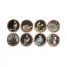 A set of eight \"Scenes of life\" plates - Moinat - Decorating accessories