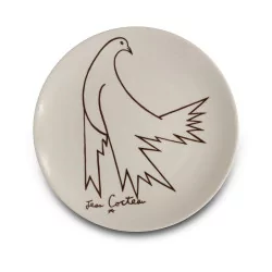 A \"Colombe\" plate by Jean Cocteau