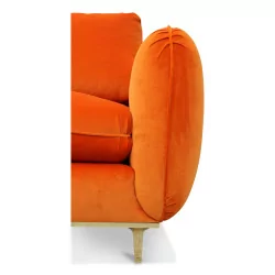 A \"Wave By Moinat\" sofa covered in velvet