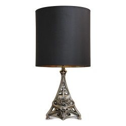 A silver-plated bronze \"Liberty\" lamp with shade