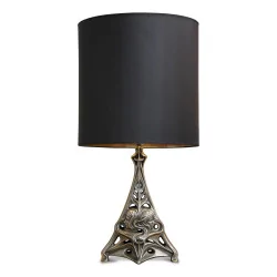 A silver-plated “Liberty” bronze lamp with lampshade