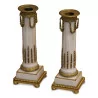 A pair of column-shaped candle holders - Moinat - Candleholders, Candlesticks
