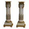 A pair of column-shaped candle holders - Moinat - Candleholders, Candlesticks