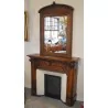 Fireplace and its art nouveau mirror in carved walnut, in the - Moinat - Uncategorized
