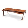 Un grande table de réfectoire en sapin avec deux tiroir - Moinat - Tables de salle à manger