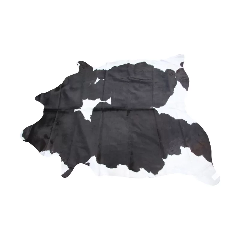 Tapis peau de vache coloris noir et blanc, modèle XL. - Moinat - Tapis