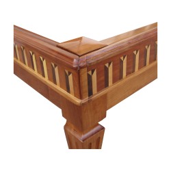 Louis XVI canopy bed in cherry wood with marquetry. Era