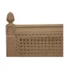 cane headboard in white painted wood with antique finish. - Moinat - Headboards