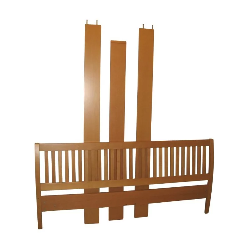 Lit moderne en hêtre 2 places, avec sommiers. - Moinat - Bois de lit