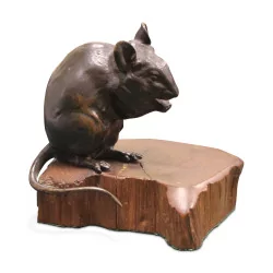 查尔斯·沃顿 (Charles Valton) 创作的青铜“老鼠”。 （1851-1918）。