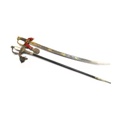 A set of weapons including sword and sabre.