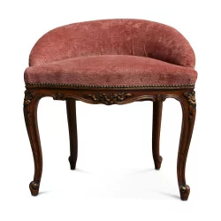 A Louis XV vanity chair in walnut patinated beech