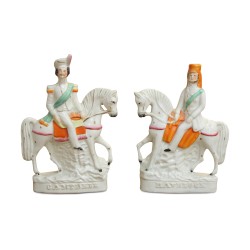 Ein Paar Staffordshire-Kavaliers aus Steingut